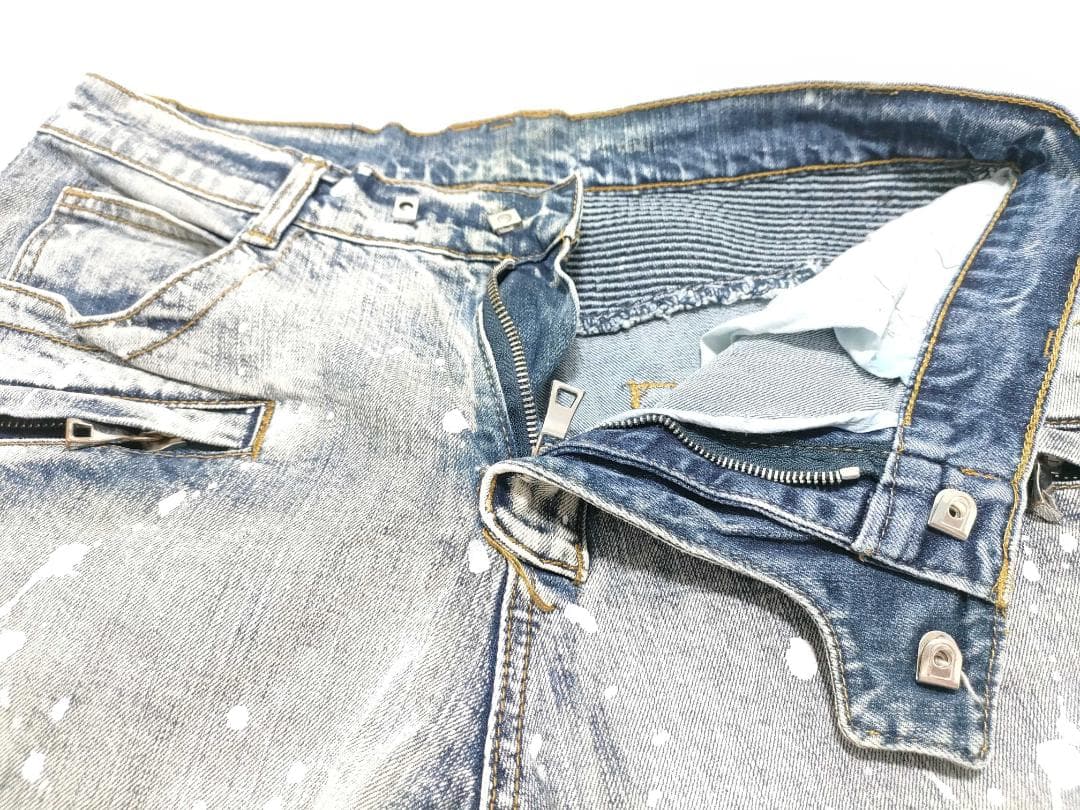 美品 バルマン バイカーデニム パンツ スリム ジーンズ