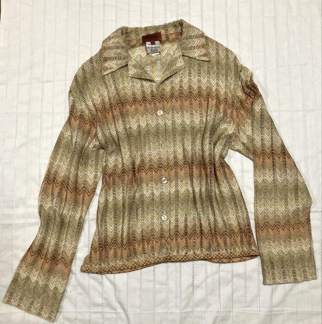 中古・古着通販】missoni sports (ミッソーニスポーツ) 総柄ニットカーディガン ブラウン サイズ:42｜ブランド・古着通販  トレファク公式【TREFAC FASHION】スマホサイト