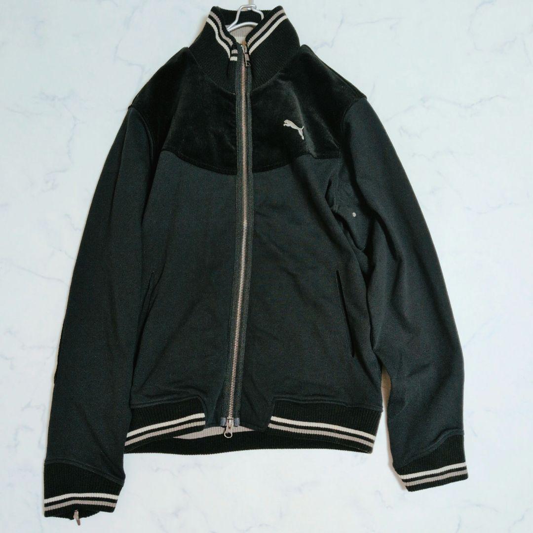 プーマ トラックジャケット 切替 コーデュロイ ダブルジップ 黒 МM PUMA WWW_HOMU-JOURNEY_COM