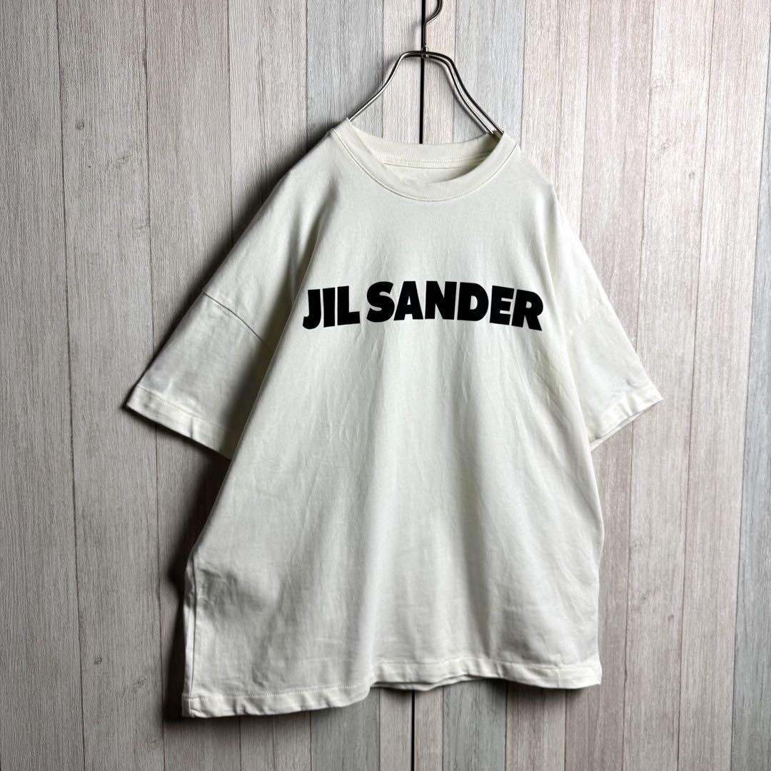 2940【人気・美品】イタリア製 ジルサンダー ビッグセンターロゴ Tシャツ