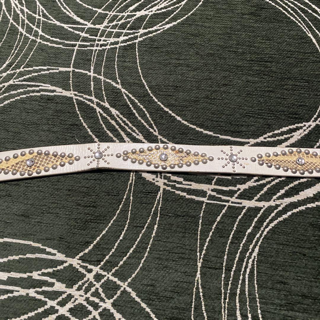 小物 Emo snake skin studs belt