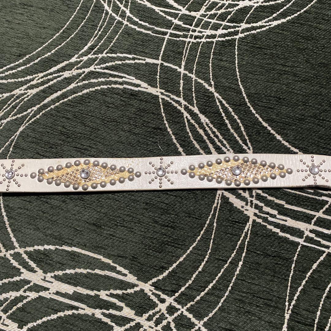 小物 Emo snake skin studs belt