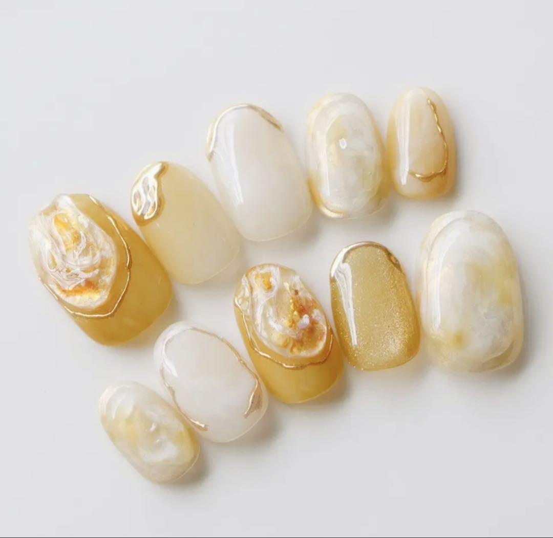 オレンジくりーむ ニュアンスnail