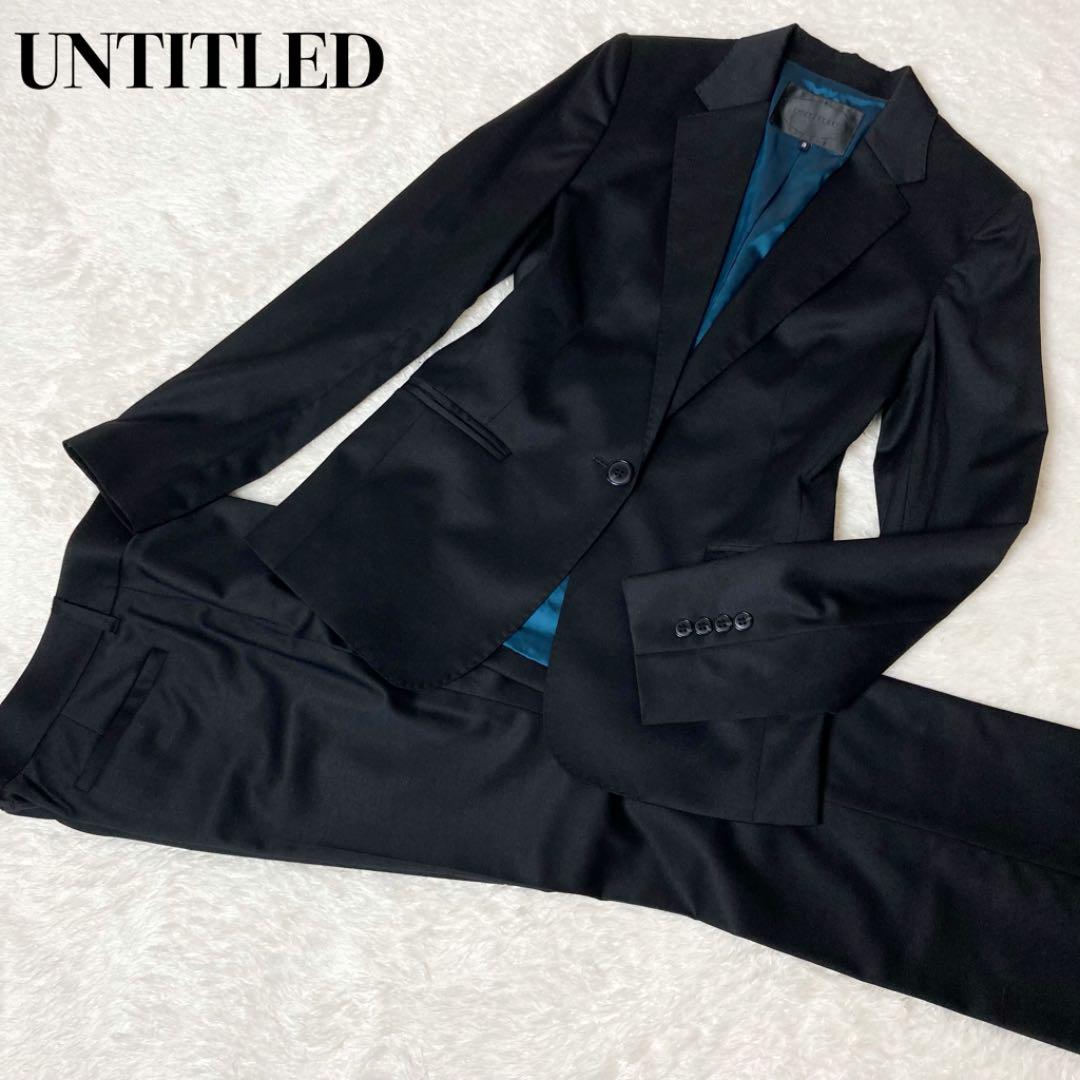 37%割引ブラック系,L新品本物 【美品】UNTITLED パンツスーツ シルク ...