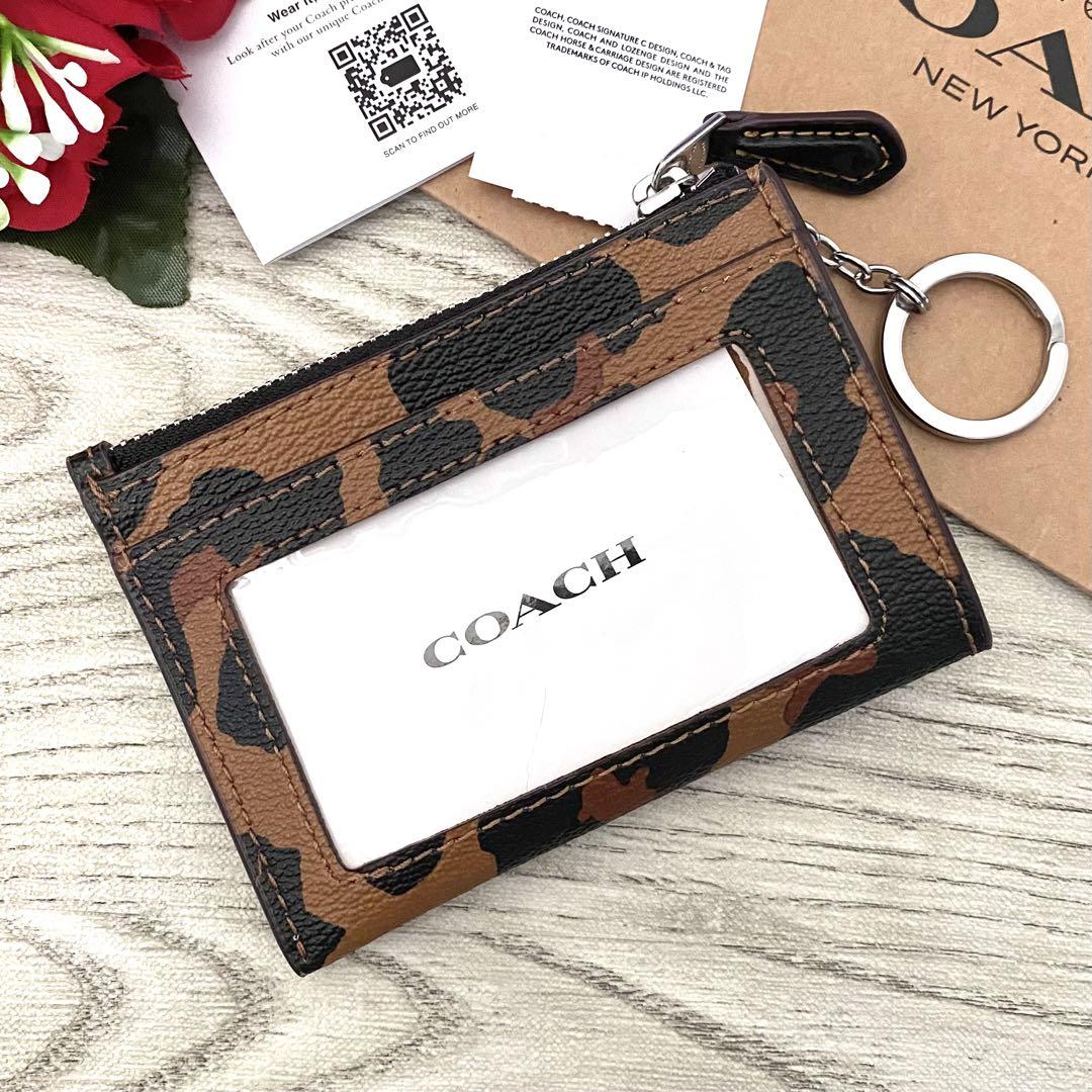 新品☆COACH コーチ　コインケース　アニマル ブラウン レザー コインケース 新品》COACH コインケース アニマル レザー コインケース