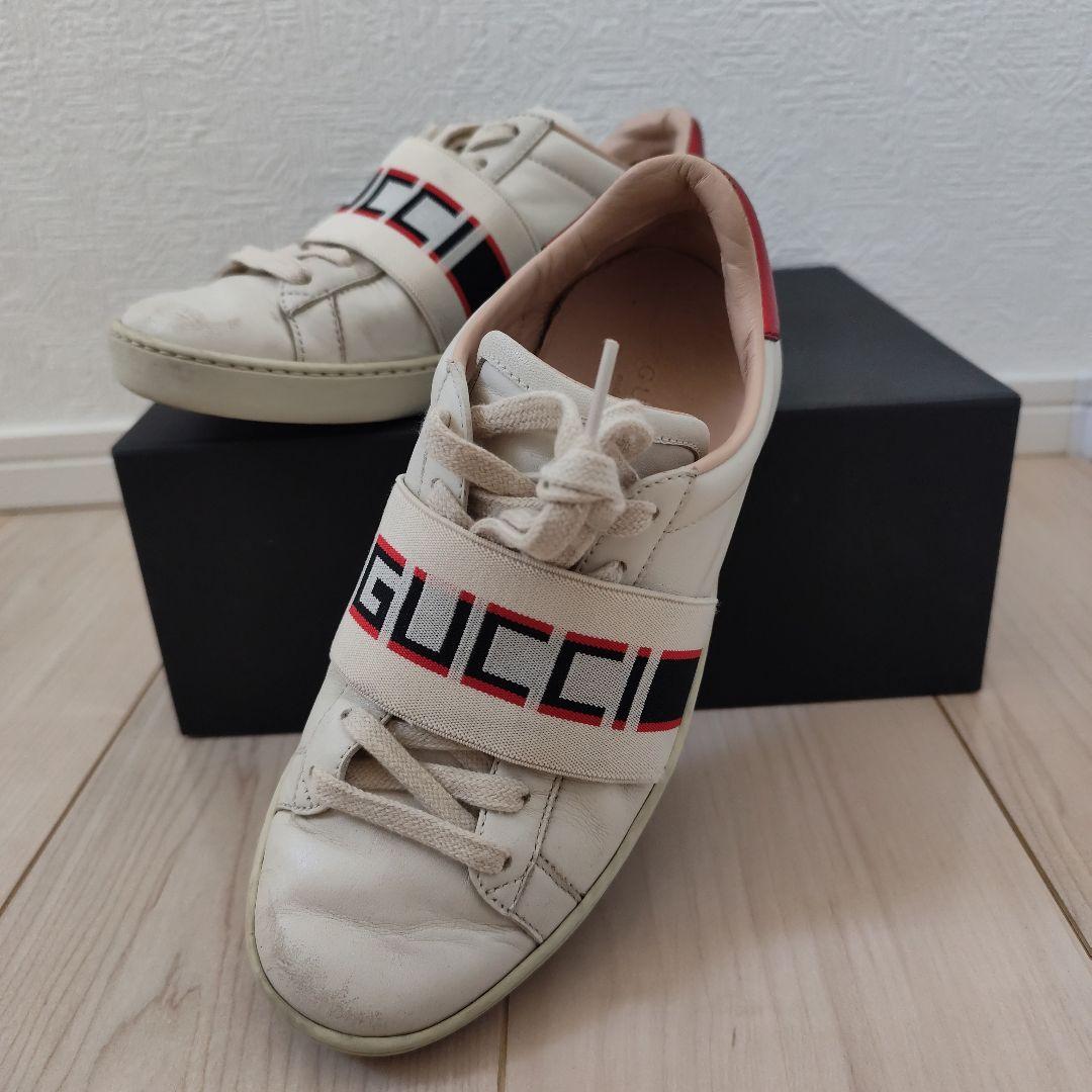 GUCCI ホワイトレザー スニーカー