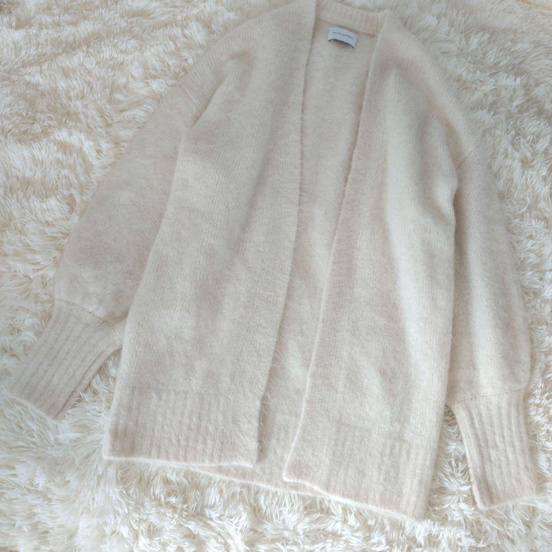 UNITED ARROWS アルパカファー カーディガン W 羽織り 白 SIZE UNITED ARROWS