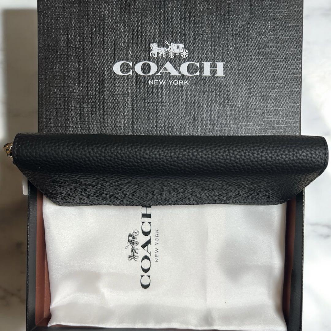 新品　coach コーチ　長財布　ウィメンズ　ブラック　ロゴ