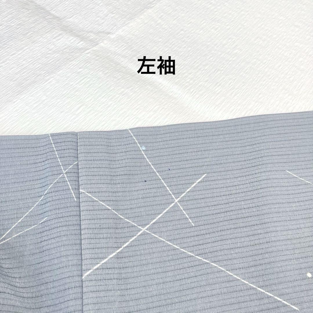 良品✨】東レシルック 洗える着物 夏物 絽縮緬 小紋 日本製 灰色