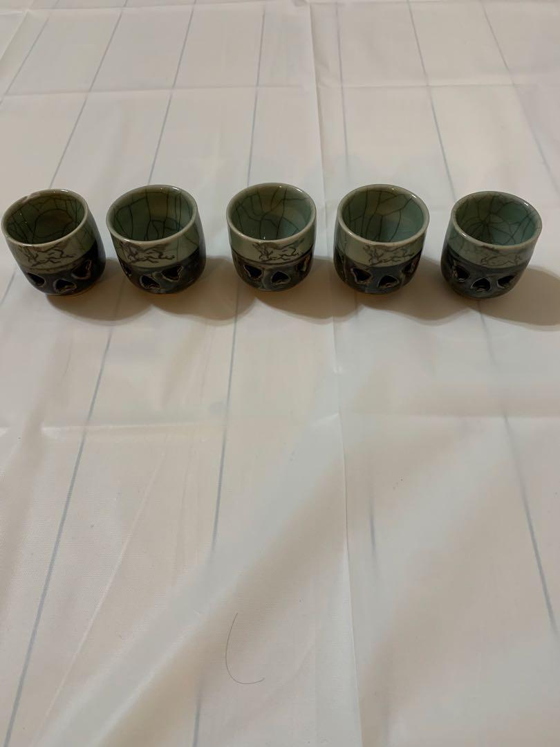 大堀相馬焼　ぐい呑み　お猪口　二重ぐい呑み