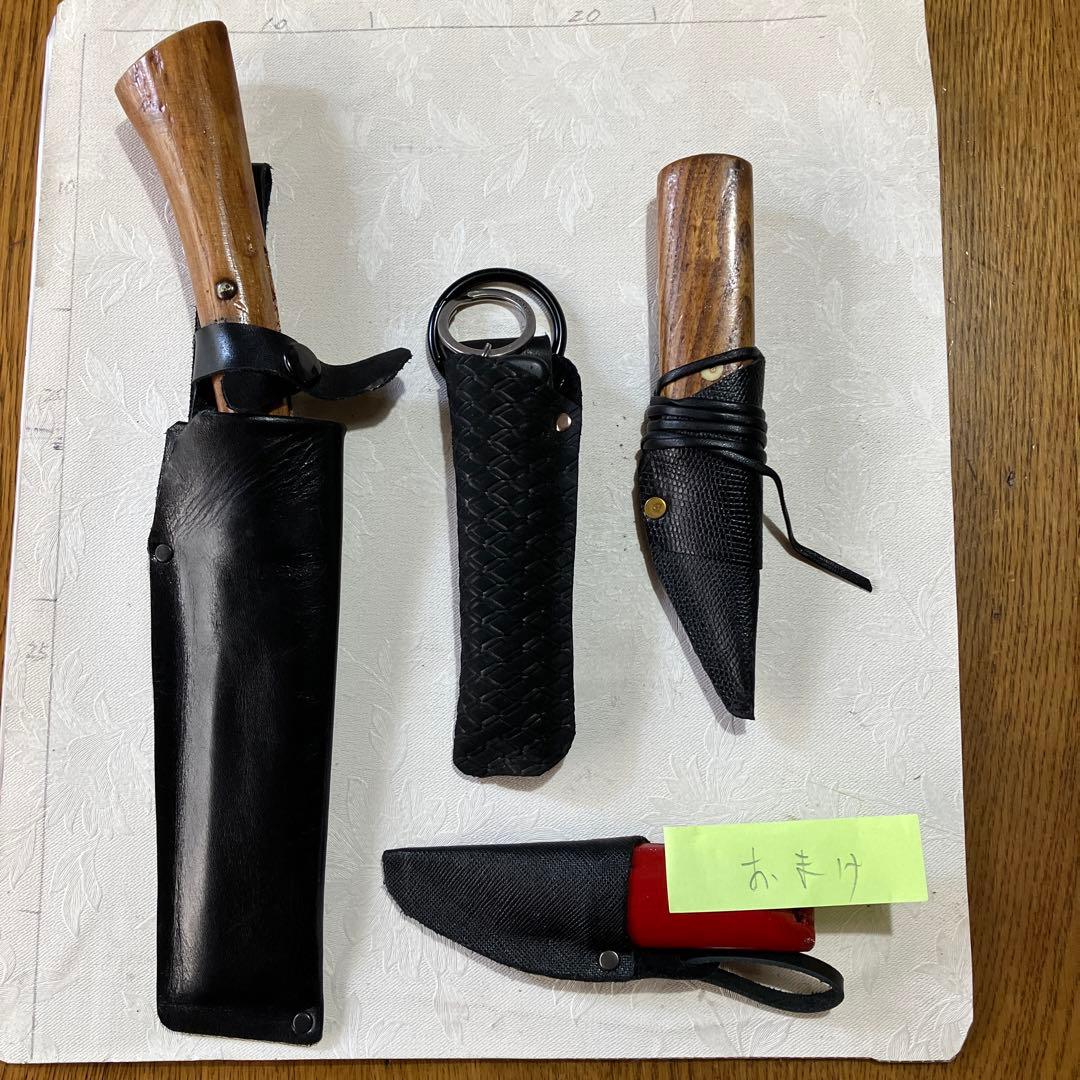 片刄鉈，ビクトリノックス十徳ナイフ，高級打ち込み小刀、おまけ小刀。