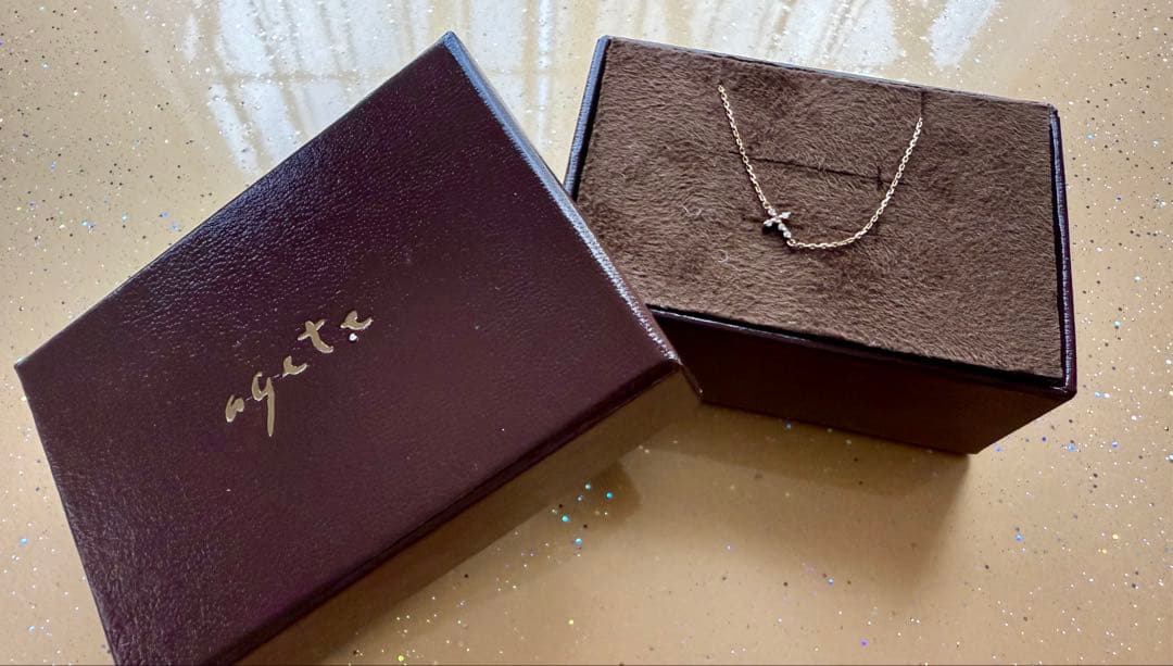 agete ゴールド クロスモチーフ ブレスレット