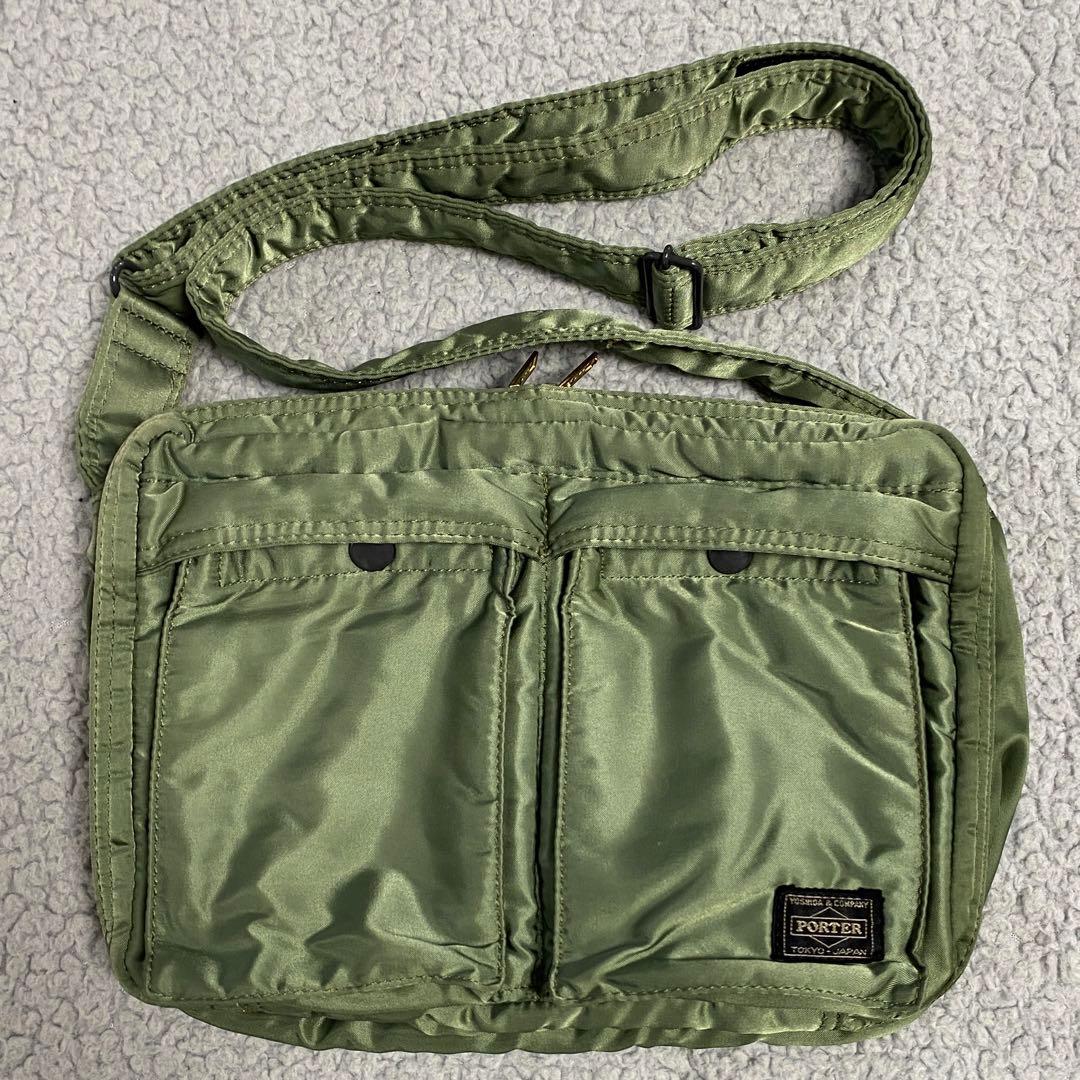 希少美品 PORTER TANKER SHOULDER BAG L Green 100%の保証 www