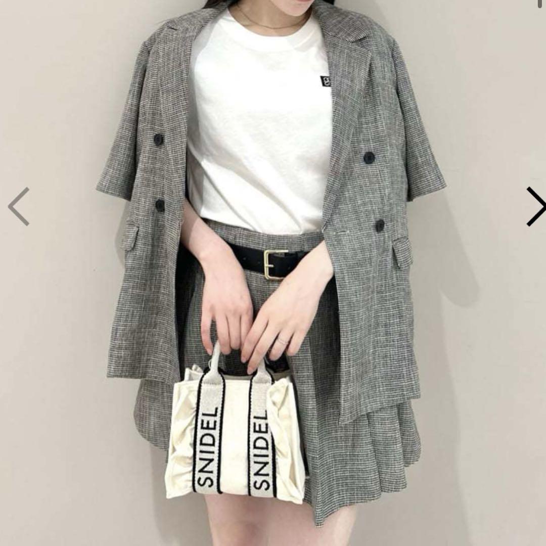 SNIDEL ハーフスリーブジャケット プリーツスカショーパン セットアップ