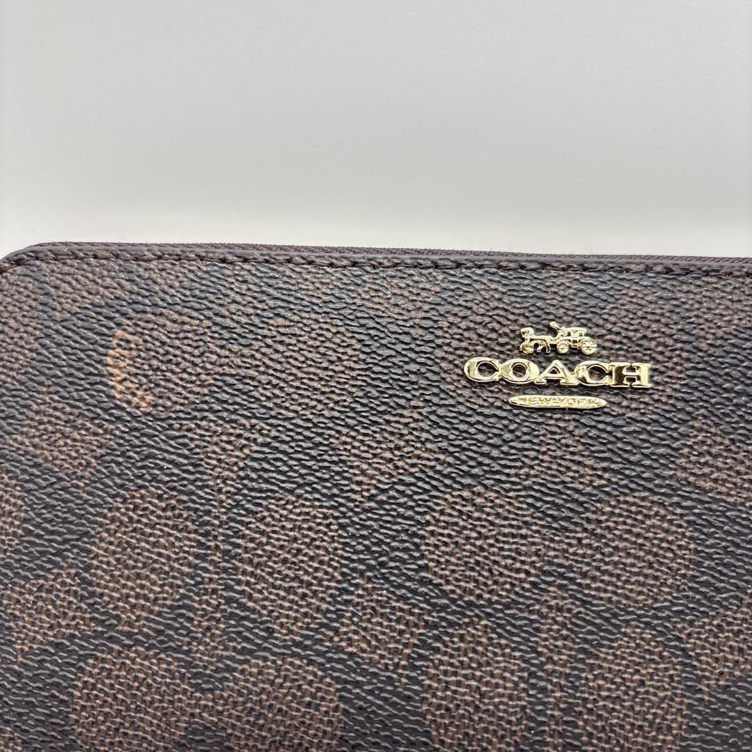 【新品未使用】COACH/コーチ長財布　CW778 ウォルナット/ボールドレッド