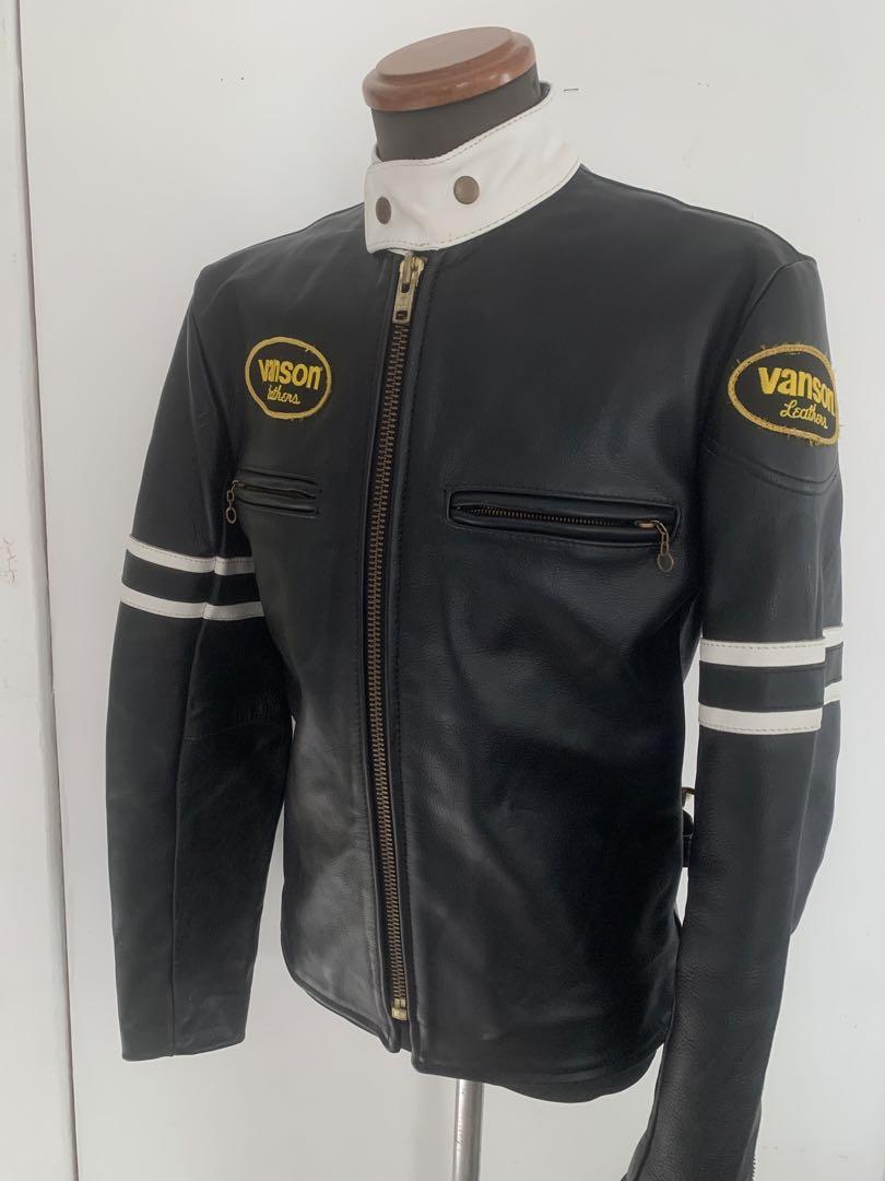 必見　画像20枚　vanson バンソン ライダースジャケット　黒　36