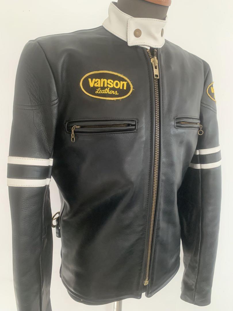 必見　画像20枚　vanson バンソン ライダースジャケット　黒　36
