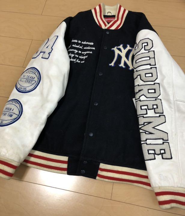 supreme ヤンキース レザー　スタジャン　スターター