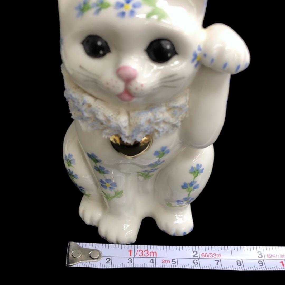 アイリッシュ ドレスデン フィギュリン ハッピーキャット 招き猫 ネコ