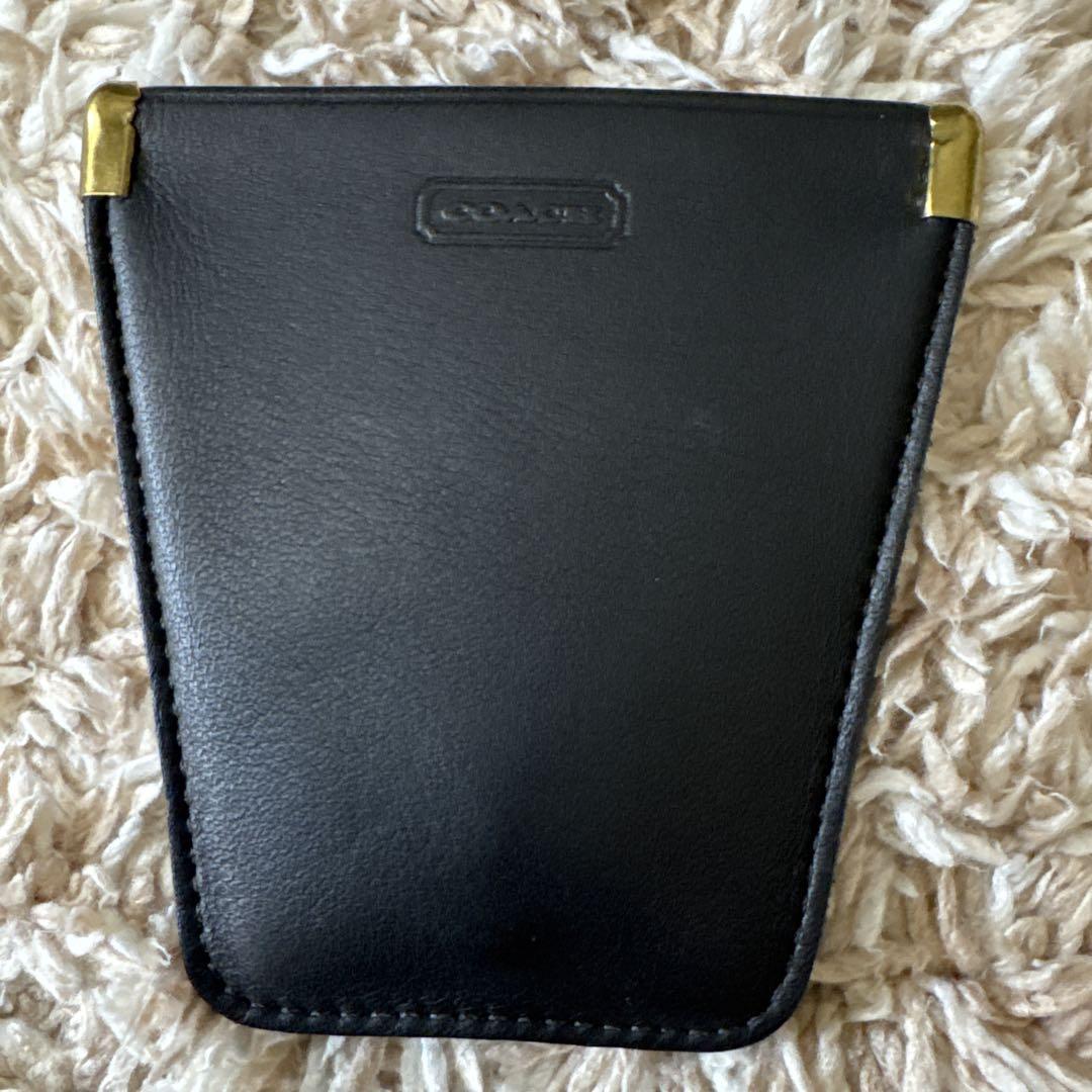 未使用★オールドコーチ ☆レザー キーホルダー ブラック COACH