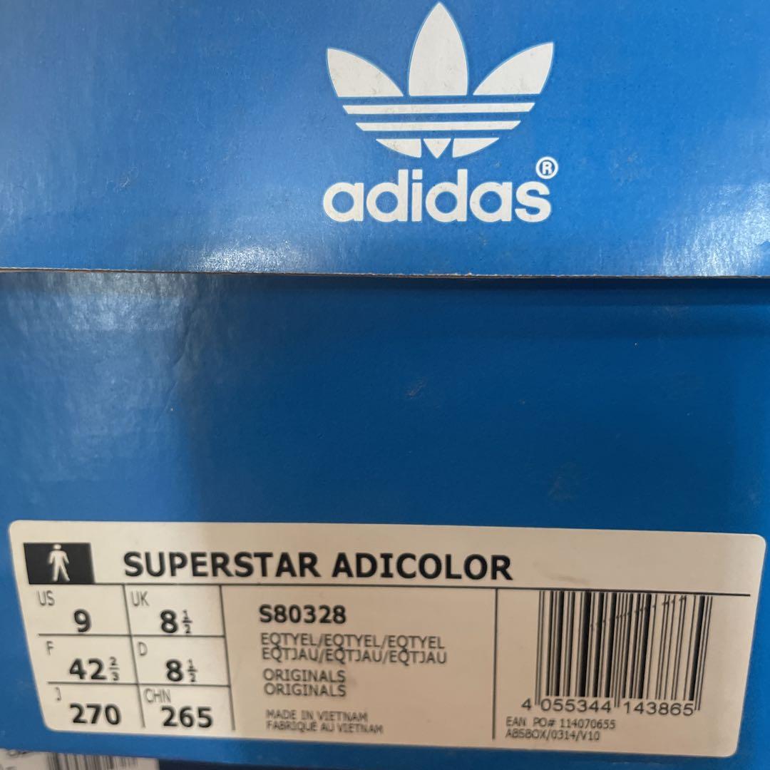 新品★adidas SUPERSTAR ADICOLOR イエロー US9