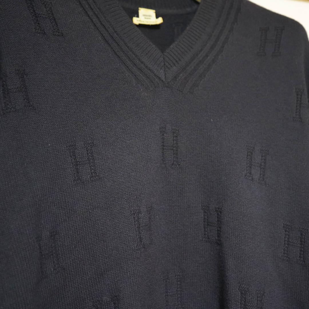 【HERMES】エルメス ボヤージュ ニット Hロゴ Vネック セーター　新作