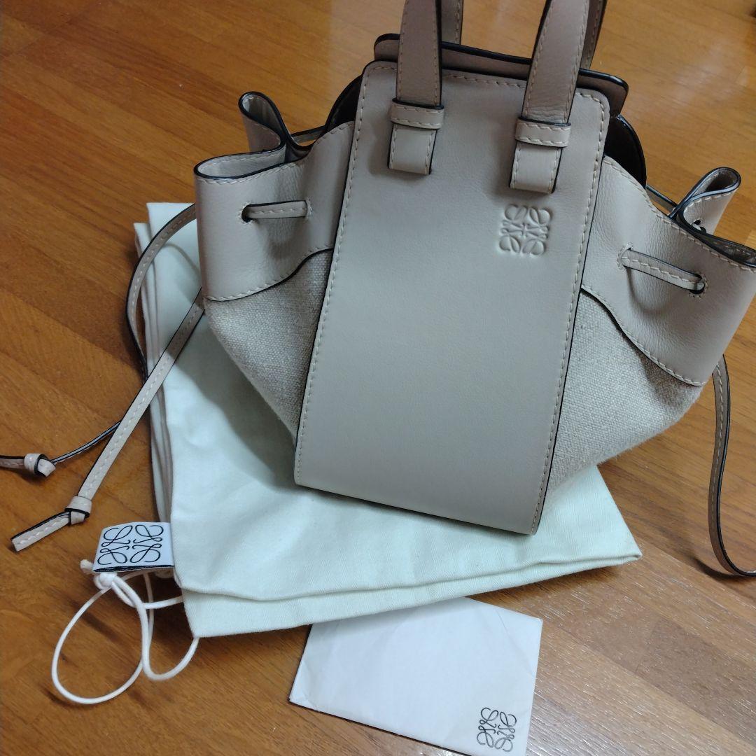 ロエベ　ハンモック　スモール　ライトオート　ベージュ　ショルダーバッグ