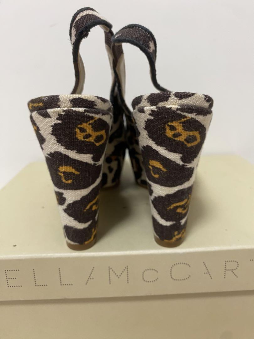 【関税送料込み】Stella McCartney ヒョウ柄サンダル ステラマッカートニー サンダル ウェッジソール ストラップ