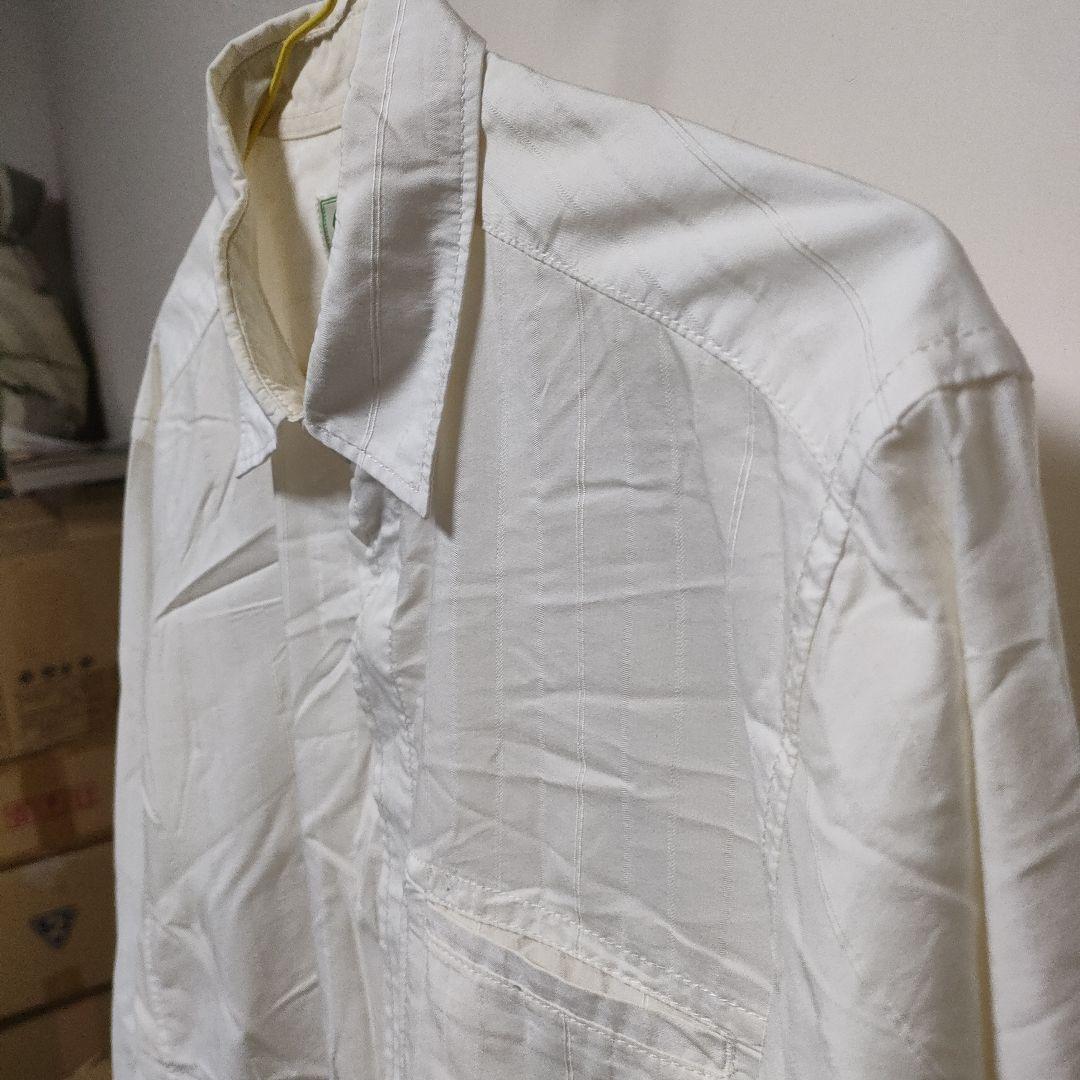crocodile  クロコダイル　白ZIPシャツ M