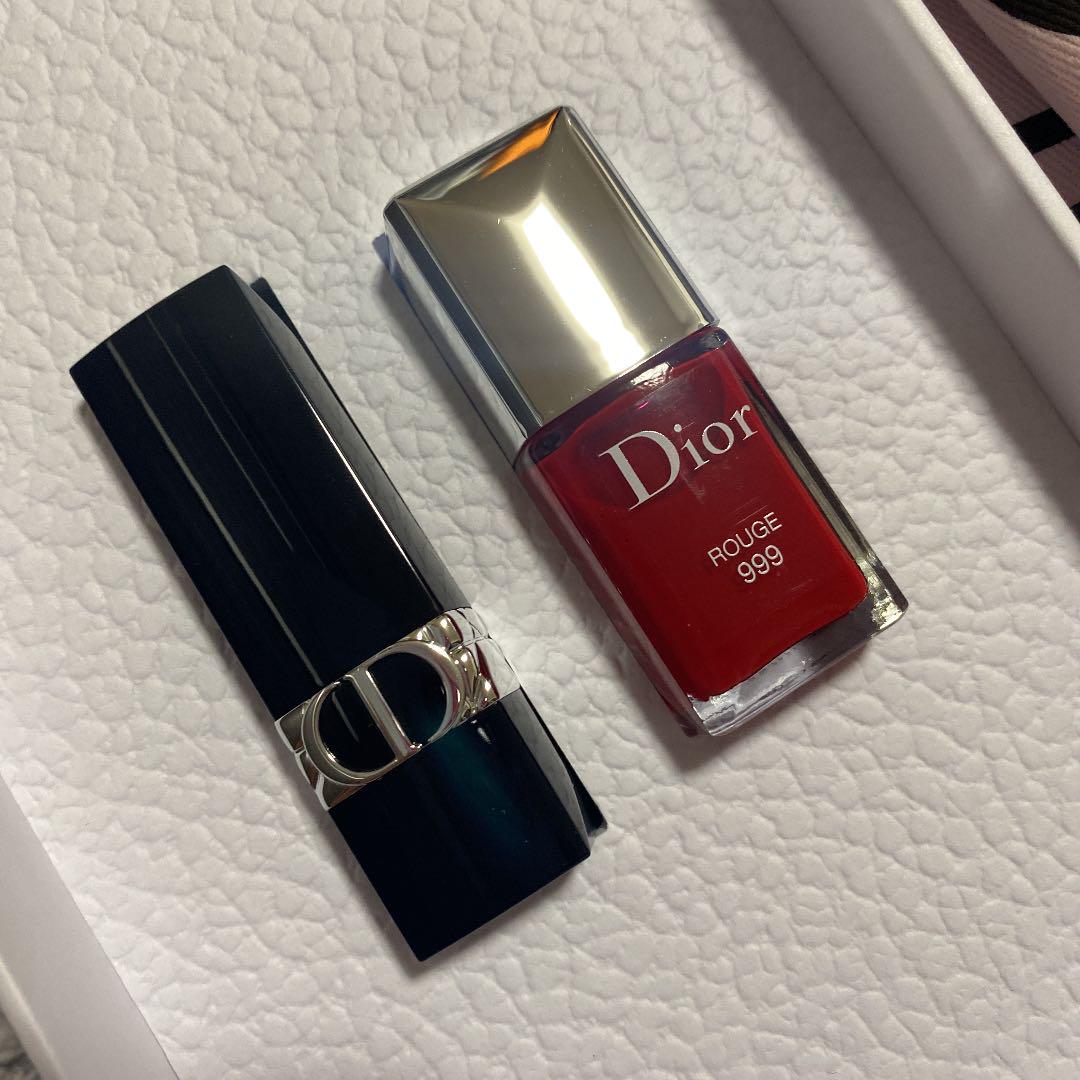 Dior リップ ネイル 巾着ポーチ 扇子