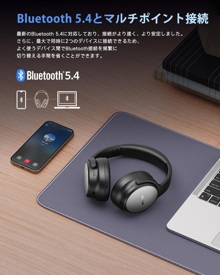 EarFun Tune Pro ワイヤレスヘッドホン Bluetooth 5.4