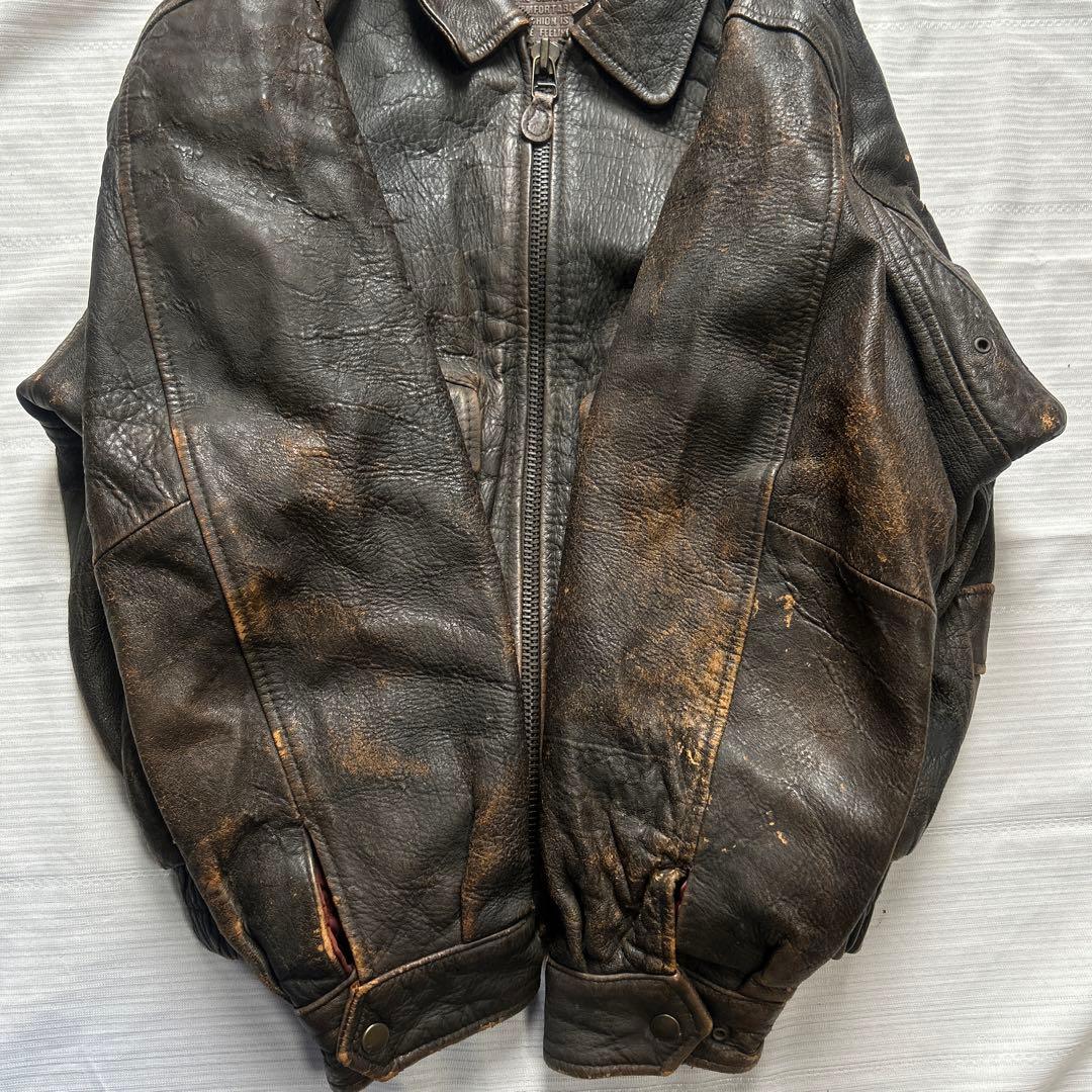 90's A-2 フライトジャケット レザージャケット size M 羊革