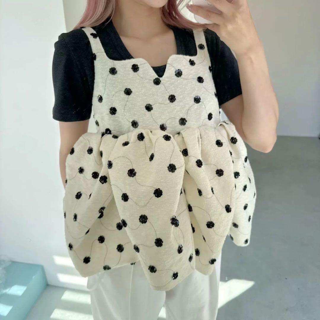 BIBIY. MADE | BIANCA BLOSSOM TOP BLACK｜Bibiy.