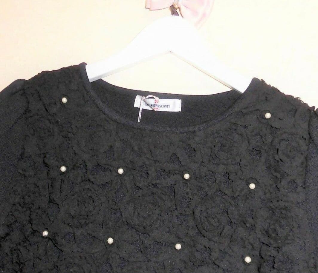 新品定価26719円 ギャラリービスコンティ パールニットワンピース黒M2掲載 新品定価26719円 ギャラリービスコンティ パールニットワンピース黒M2掲載