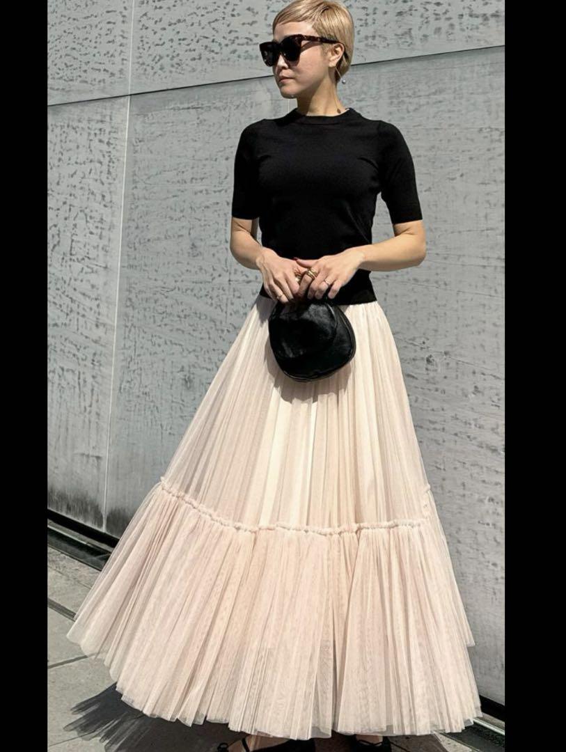 美品✨JENNE プリーツリッチボリュームチュールスカート