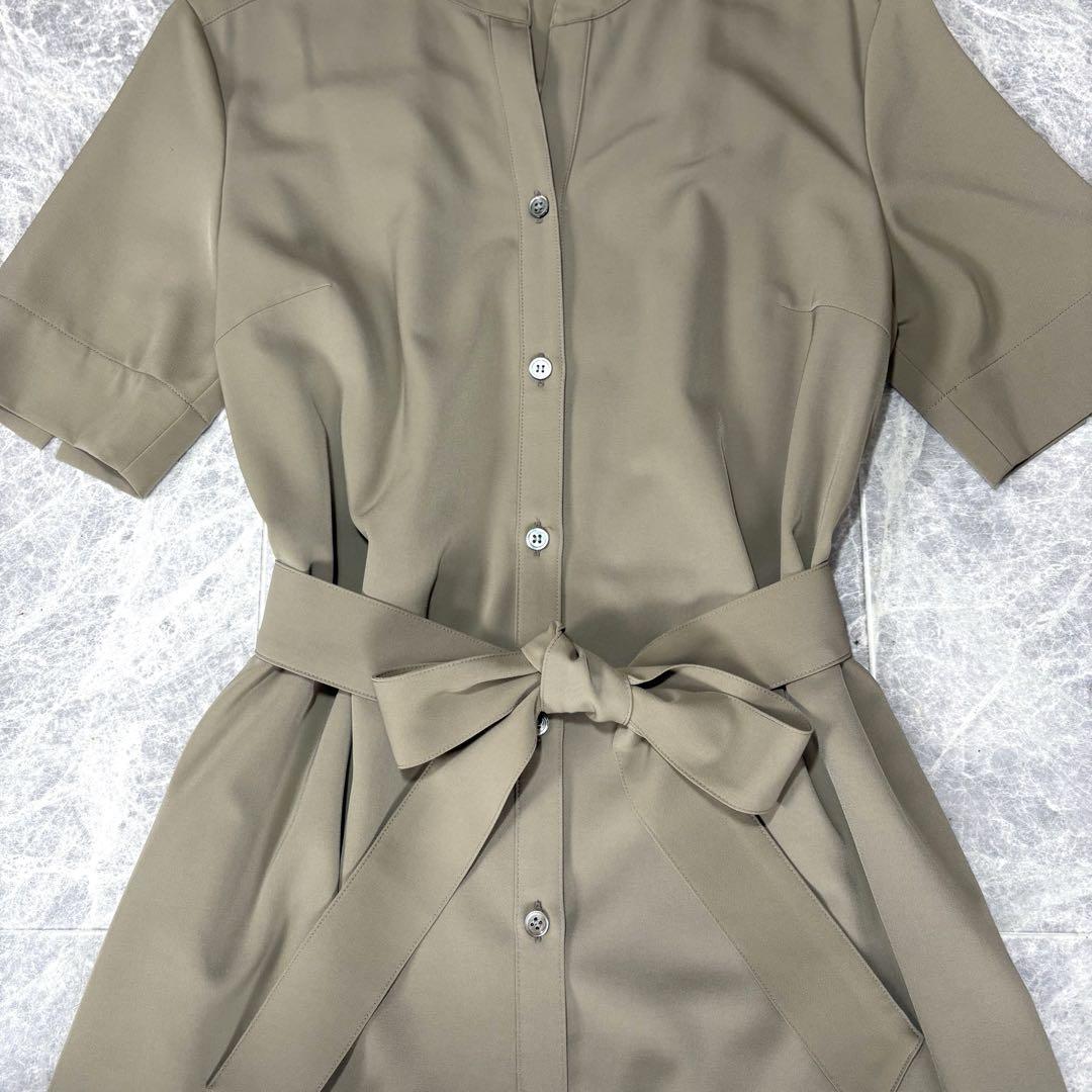 ⭐︎23区⭐︎ ドライストレッチ　ツイルワンピース　リボン　ベルト　ロング　38