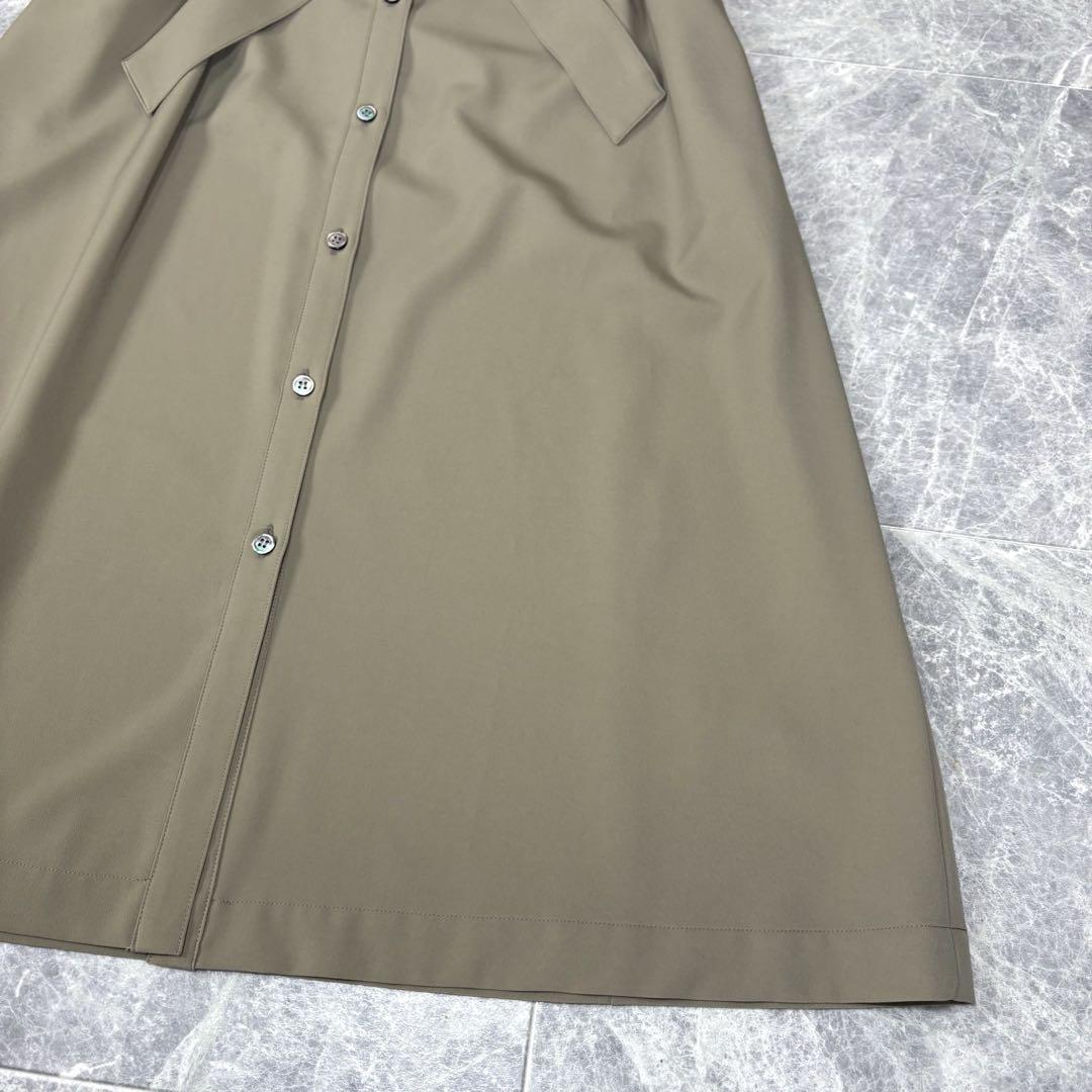 ⭐︎23区⭐︎ ドライストレッチ　ツイルワンピース　リボン　ベルト　ロング　38