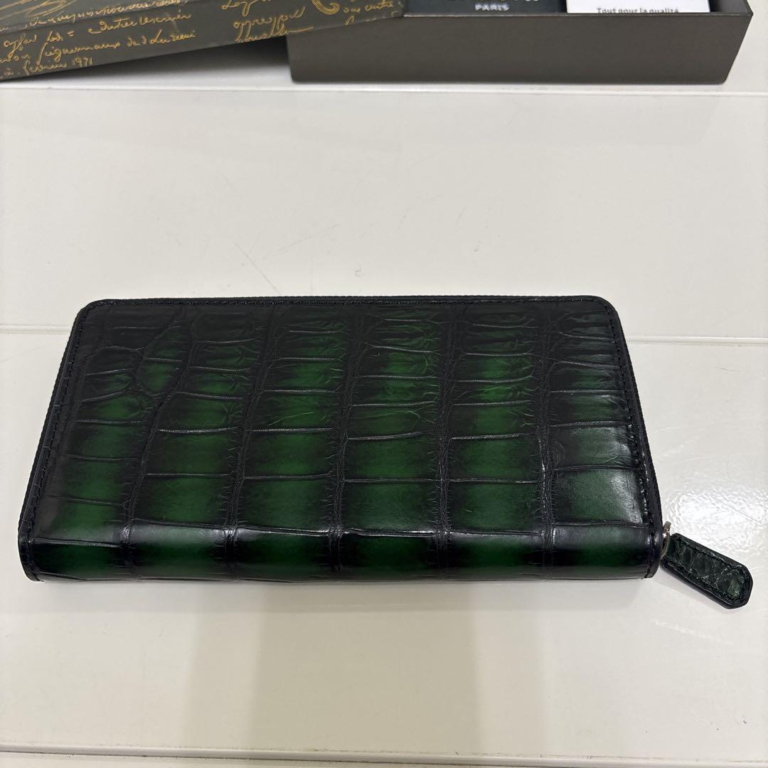 美品】UABONI グリーンレザー長財布 長財布