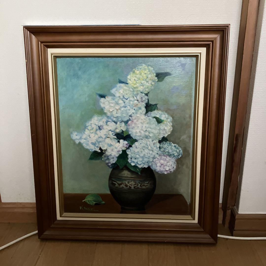 油絵】【梅雨の紫陽花の道】 #油絵 #手書き #アート #紫陽花