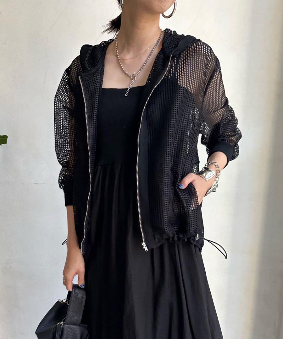 hkm'smama 　メッシュフードドロストコードブルゾン春夏