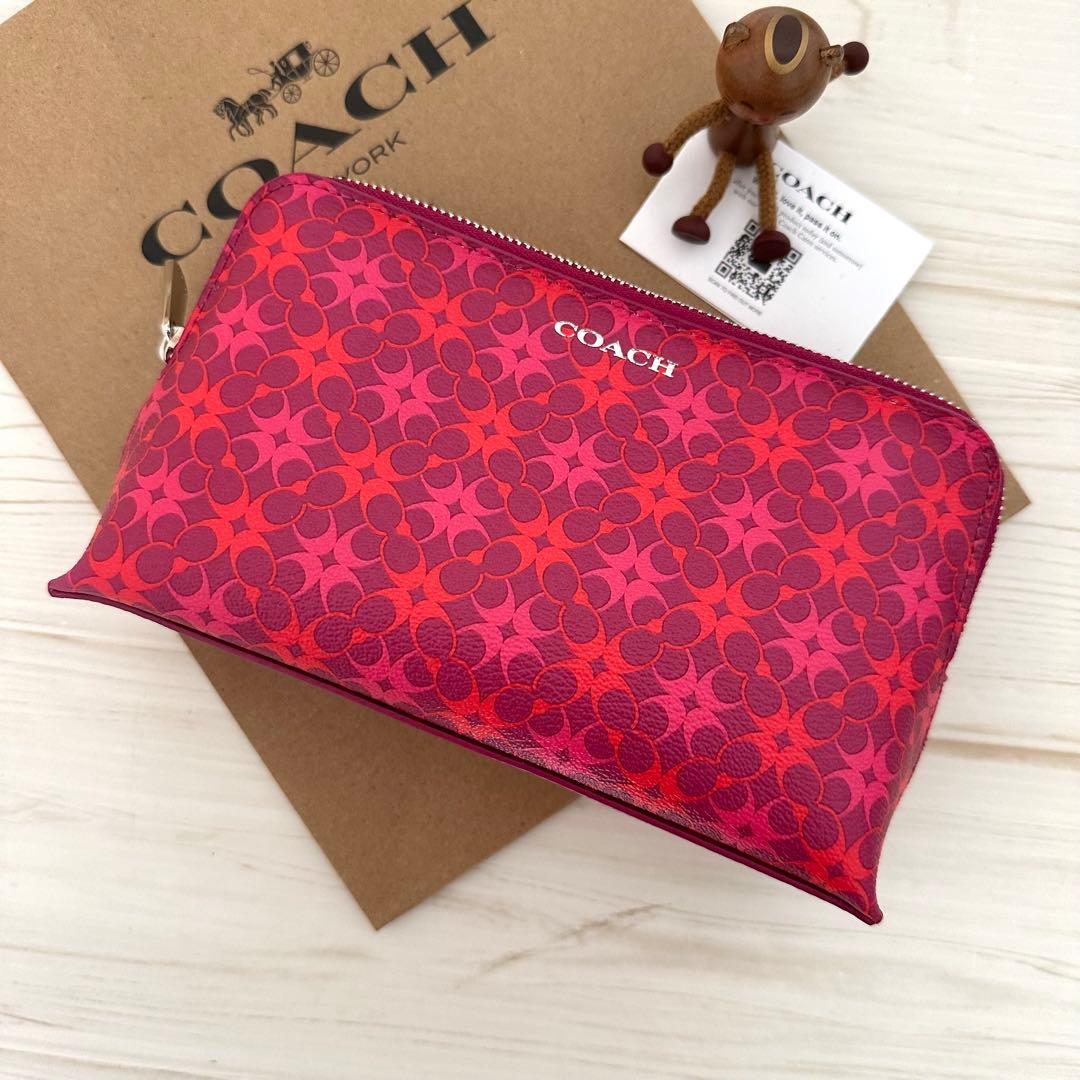 6 COACH コーチ ポーチ タバコケース ピンク