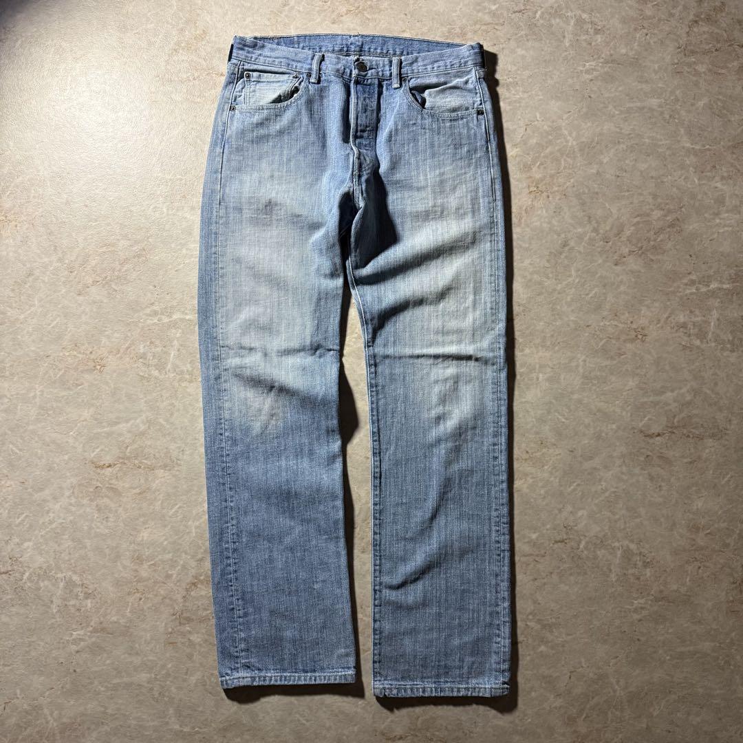 LEVI’S 501XXストレートダメージデニム縦落W33L32 希少メキシコ製