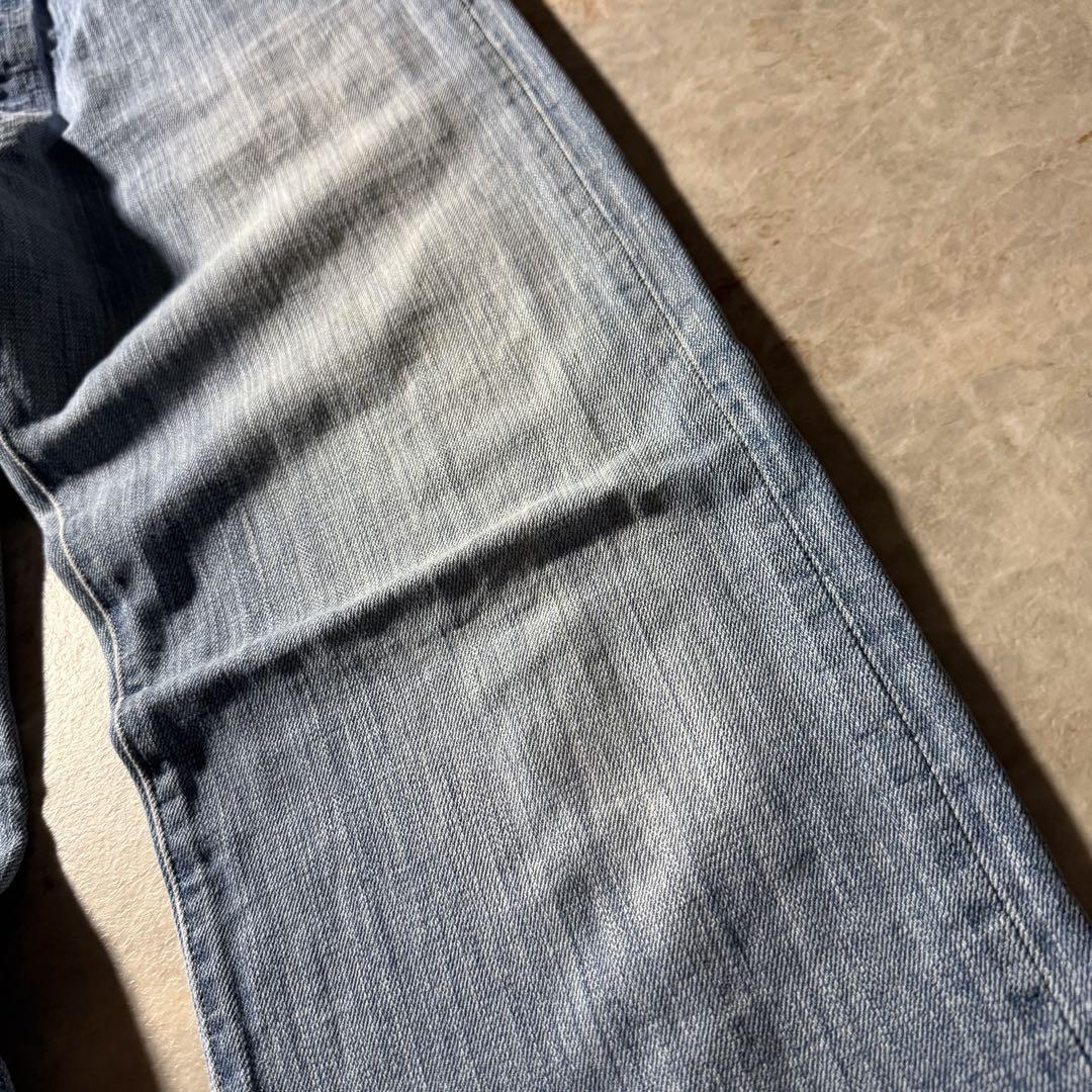 LEVI’S 501XXストレートダメージデニム縦落W33L32 希少メキシコ製