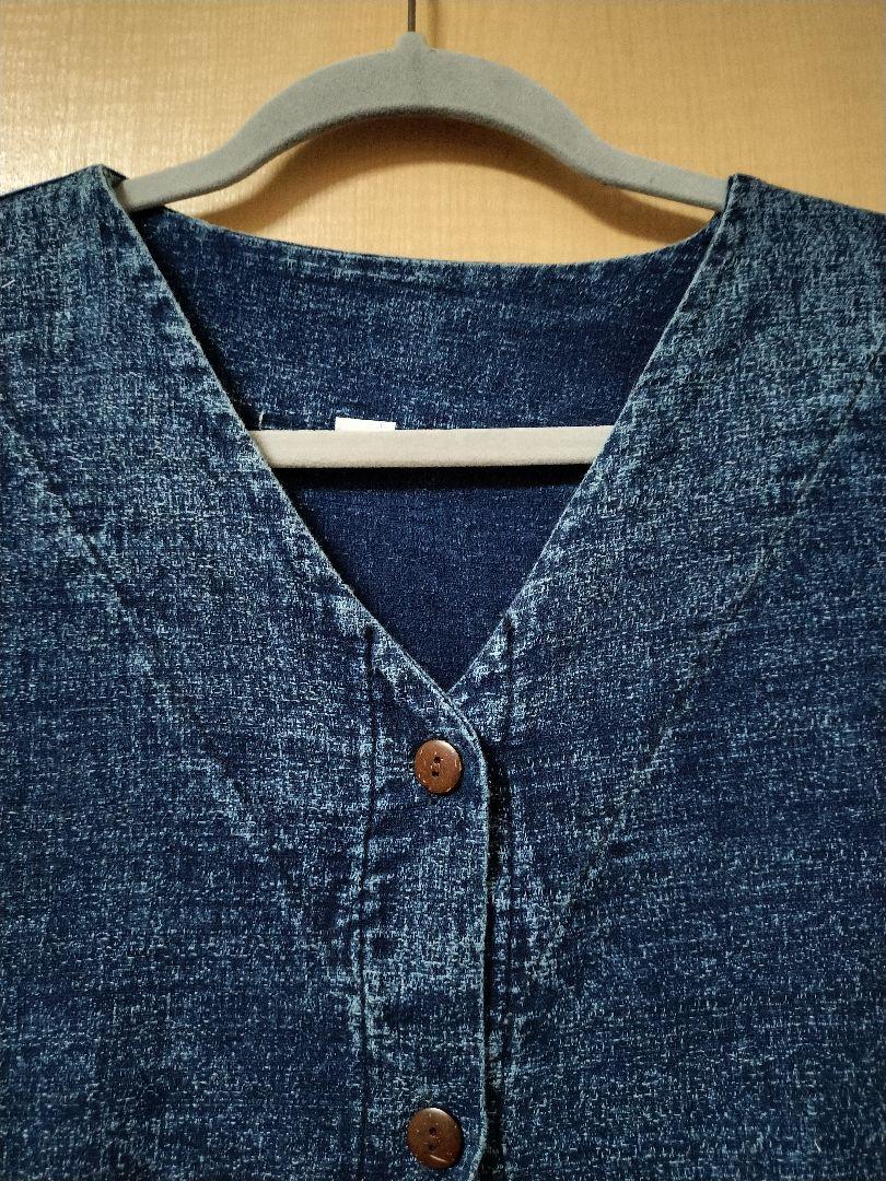 エスニック　ワンピース　手刺繍　ハンドメイド　コットン藍染　新品　タイ製
