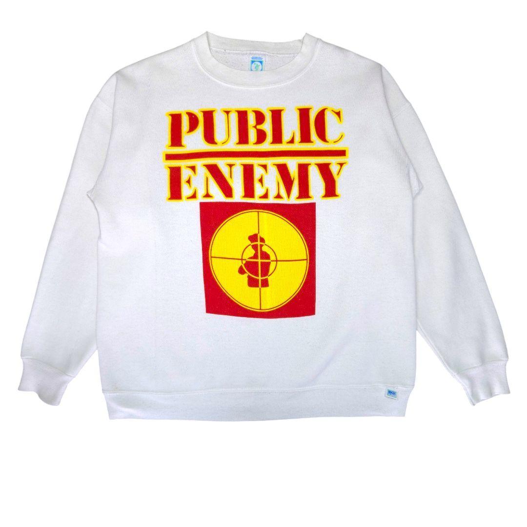 80sDISCUS PUBLIC ENEMYビッグプリントスウェットトレーナー