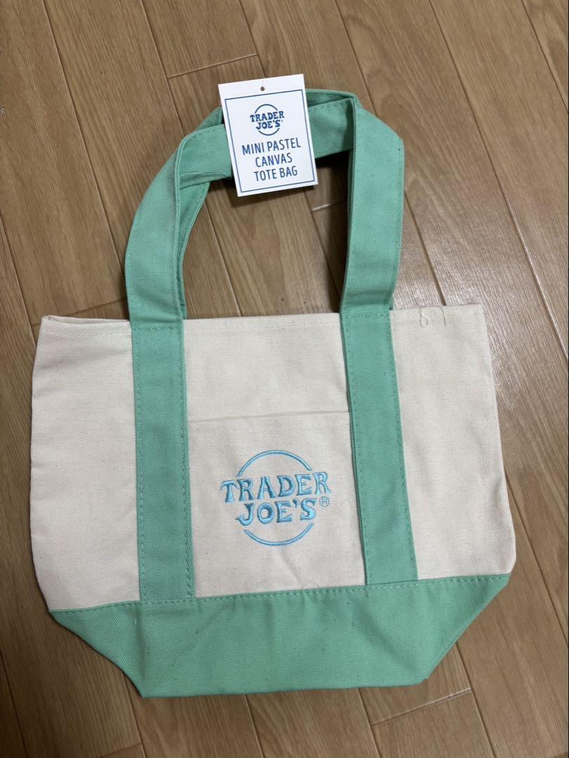 TRADER JOE'S MINI PASTEL CANVAS TOTE BAG