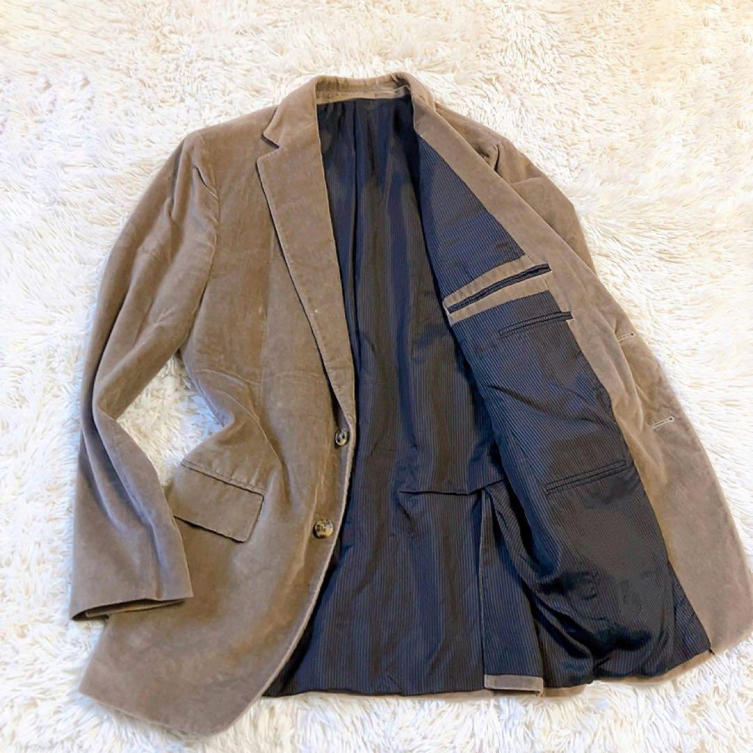 【カシミヤ】Ermenegildo Zegna　テーラード　L　ベロア　キャメル