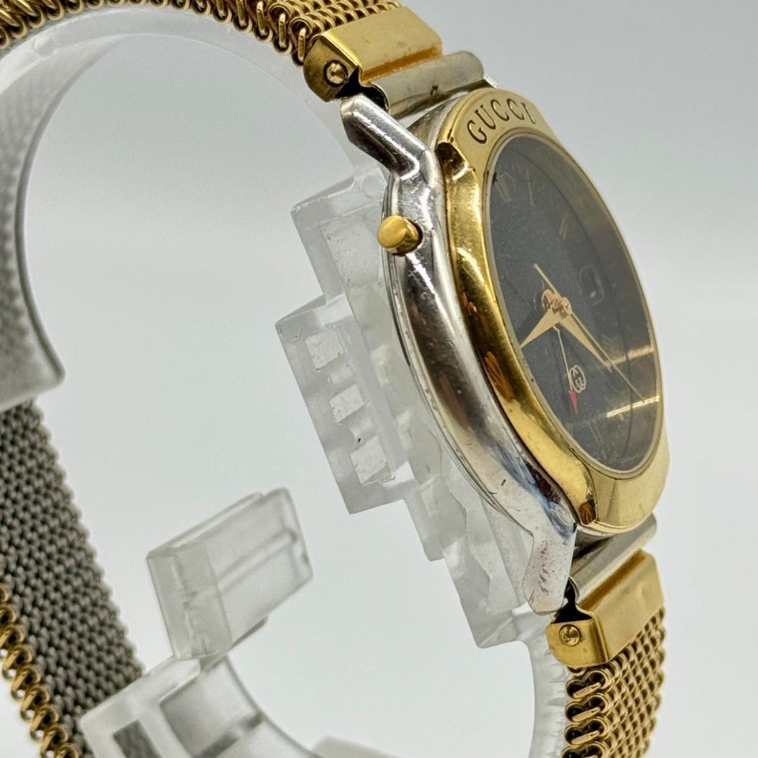 稼働品 GUCCI グッチ 腕時計 デイト 黒文字盤 クォーツ 8200M