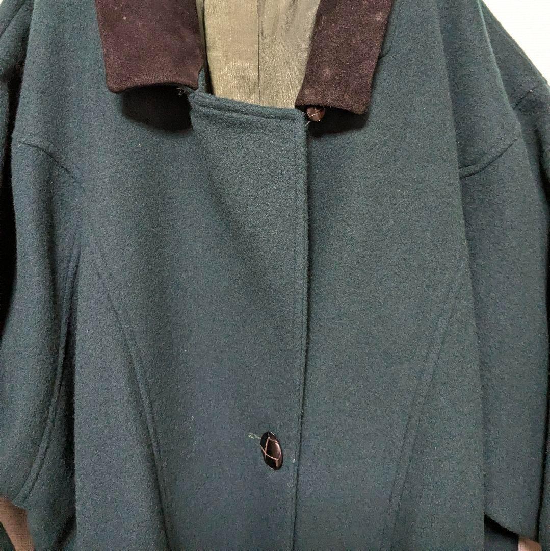 【ヴィンテージ古着】tredici購入2toneカラー深緑バルーンコクーンコート