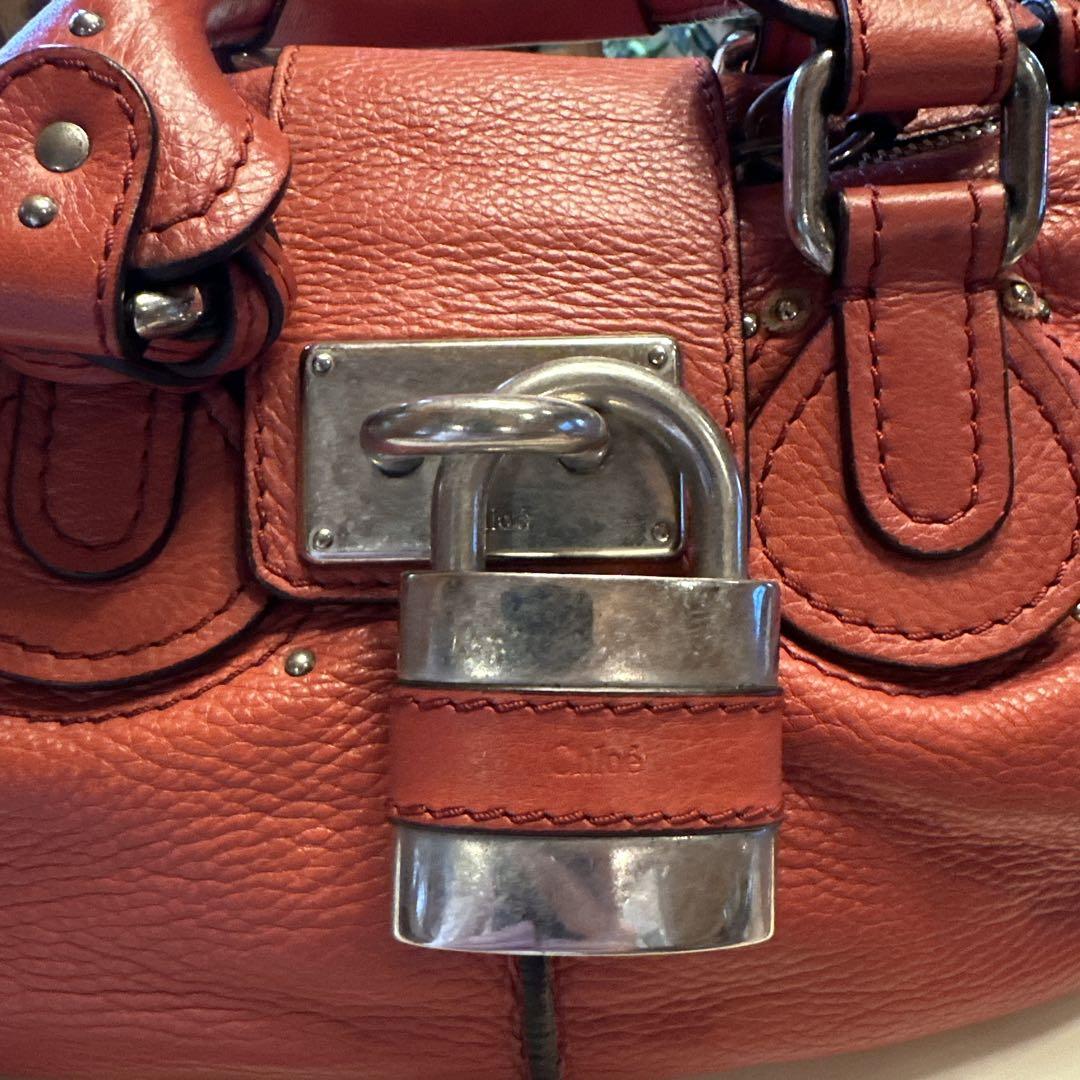 Chloe クロエ パディントン トートバッグ オレンジ レザー Chloe クロエ パディントン トートバッグ オレンジ レザー